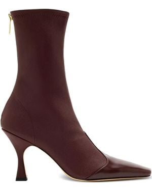 STUDIO AMELIA 90Mm Maverick Zip-Detail Leather Ankle Boots - Brown