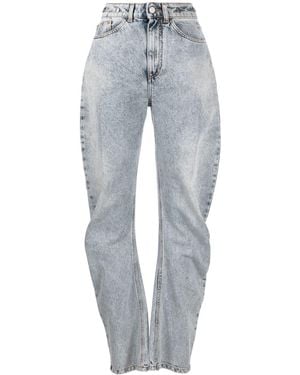 Philosophy Di Lorenzo Serafini High-Waisted Tapered Jeans - Grey