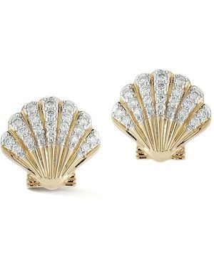 Mateo 14kt Venus Gelbgoldohrringe mit Diamanten - Weiß