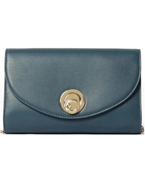 Coccinelle Chain-Strap Leather Clutch Bag - Blue