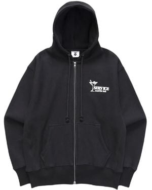 Service Works Kapuzenjacke mit Reißverschluss - Schwarz