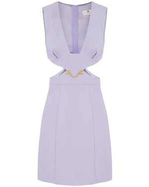 Elisabetta Franchi Cut-Out Mini Dress - Purple