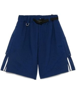Y-3 Uniform 3-Stripes Shorts - Blue