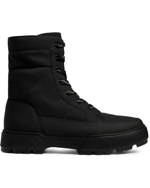 12 STOREEZ Bottes Matelassées À Lacets - Black