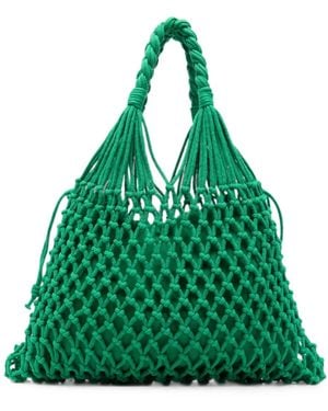 Frankie Shop Naia Macramé-Knit Tote Bag - Green