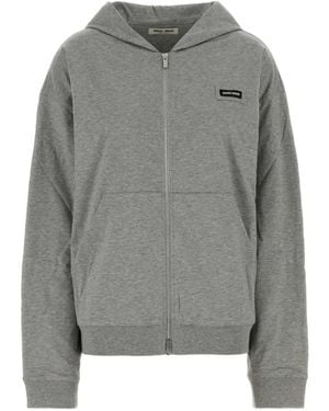 Miu Miu Sudadera Con Capucha Y Parche Del Logo - Gris