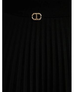 Twinset Pleated Flared Maxi Skirt - Black