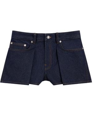 Givenchy Shorts Denim Con Pieghe - Blu