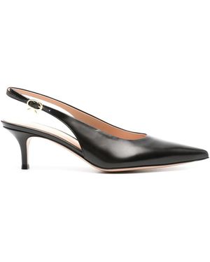 Gianvito Rossi Robbie 55Mm Slingback Court Shoes - Metallic