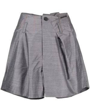 Kolor Asymmetric-Design Relaxed Shorts - Gray