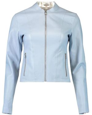 Lamarque Chapin Reversible Leather Jacket - Blue