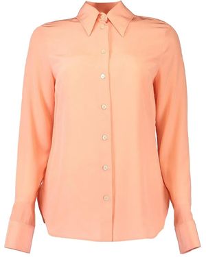 Stella McCartney Classic-Collar Silk Shirt - Pink