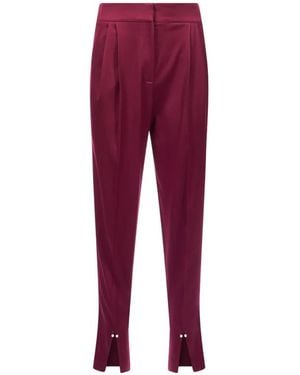 Mia Peculiar Pleated Pearl Pants - Red