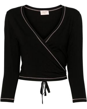 Repetto Top con diseño cruzado - Negro