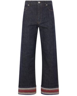 Loewe Jeans Met Gestreepte Afwerking En Manchetten - Blauw