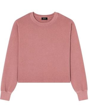 A.P.C. Logo-Print Cropped Sweatshirt - Pink