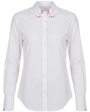 Vivetta Camisa Con Mano Bordada - Blanco