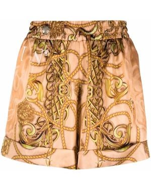 Philipp Plein Baroque Print Shorts - Metallic