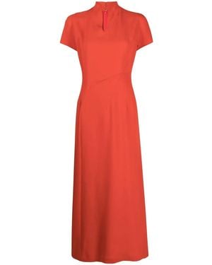 Shiatzy Chen Reminiscence Split-Neck Midi Dress - Red