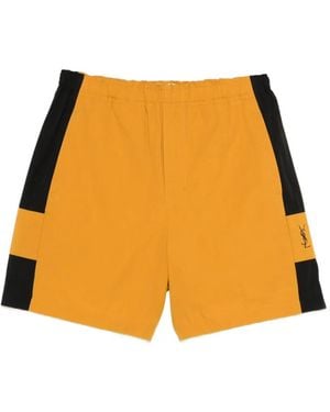 Saint Laurent Cassandre Logo Shorts - Orange