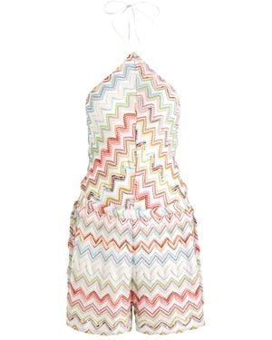 Missoni Zigzag Intarsia Metallic-Knit Playsuit - White