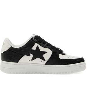 A Bathing Ape Bape Sta 4L Star-Embellished Camo Trainers - Black