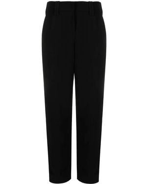 Balmain Crêpe Cotton Blend Trousers - Black