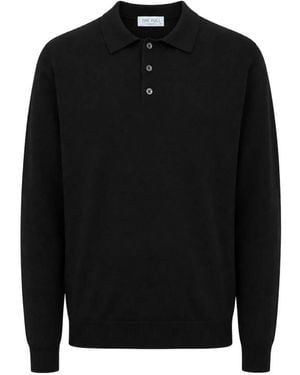 THE PULL Langärmeliger Kaschmirpullover Mit Poloshirtkragen - Schwarz