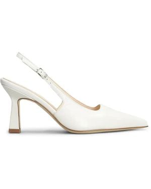 Anna F. Pointed-Toe Slingback Pumps - White