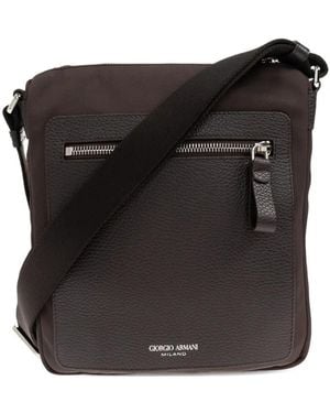 Giorgio Armani ロゴ ショルダーバッグ - ブラック