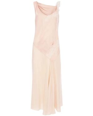 Victoria Beckham Lace-Trim Midi Dress - White
