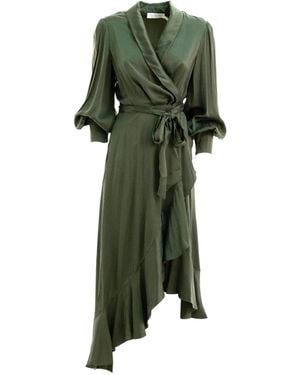 Zimmermann ラッフル ラップドレス - グリーン