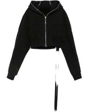 Rick Owens Cropped Hooded Jacket - Black