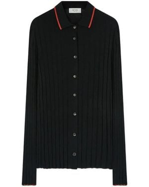 RETORI Ribbed-Knit Button-Down Cashmere Cardigan - Black