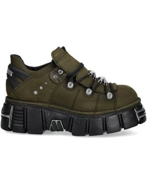 New Rock M-120N-C61 Lace-Up Chunky Sole Trainers - Black