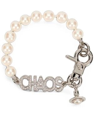 Vivienne Westwood Orb-Pendant Faux-Pearl Bracelets - White
