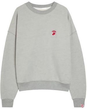 CHERRY LA Western Athletic Logo-Embroidered Sweatshirt - Grey