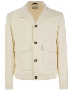 Brunello Cucinelli Buttoned Silk Jacket - White
