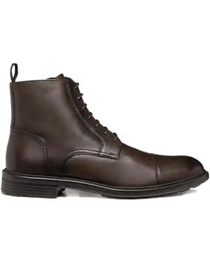 Geox Leather Lace-Up Boots - Brown