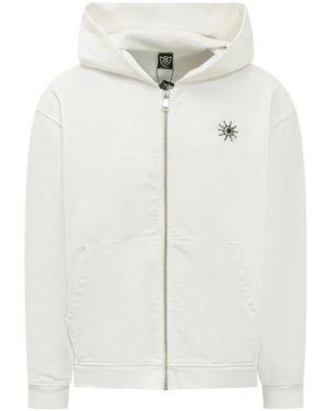 HTC Sun-Embellished Zip-Up Hoodie - White