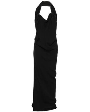 Magda Butrym Rosette-Detail Draped Maxi Dress - Black