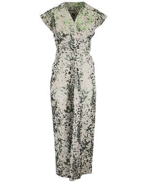 Zero + Maria Cornejo Metallic-Effect Animal-Print Dress - White