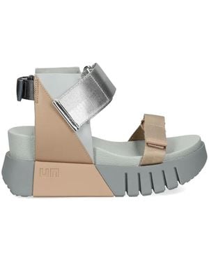 United Nude Delta Run Sandalen Im Metallic-Look - Natur