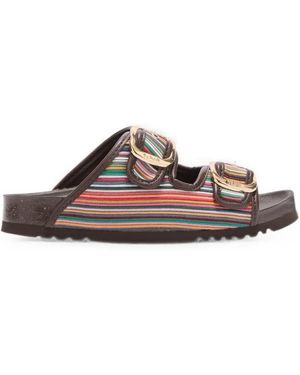 Scholl Noelle Striped Buckle-Fastening Sandals - Brown