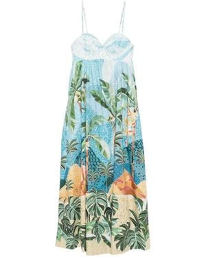 FARM Rio Rio Mosaic Printed Midi Dress - White