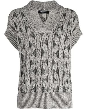 Kiko Kostadinov Chunky-Knit V-Neck Top - Grey