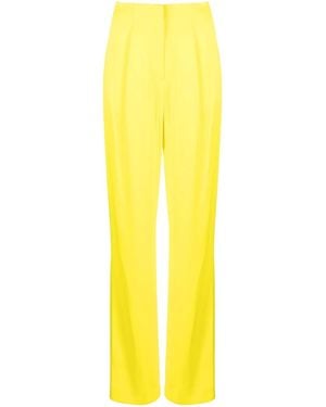 MSGM Full-Length Straight-Leg Trousers - Yellow