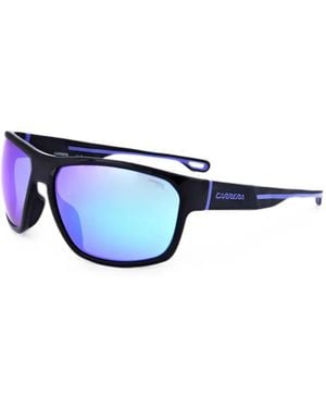 Carrera Stripe-Detail Rectangle-Frame Sunglasses - Blue