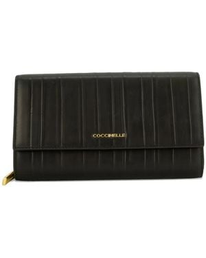 Coccinelle Plissé-Effect Foldover Wallet - Black