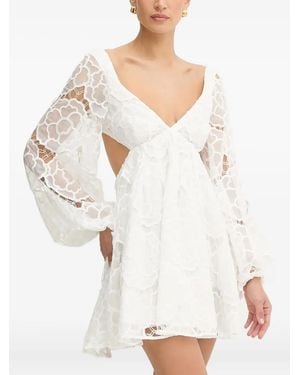 Bardot Floral-Lace Cut-Out Dress - White